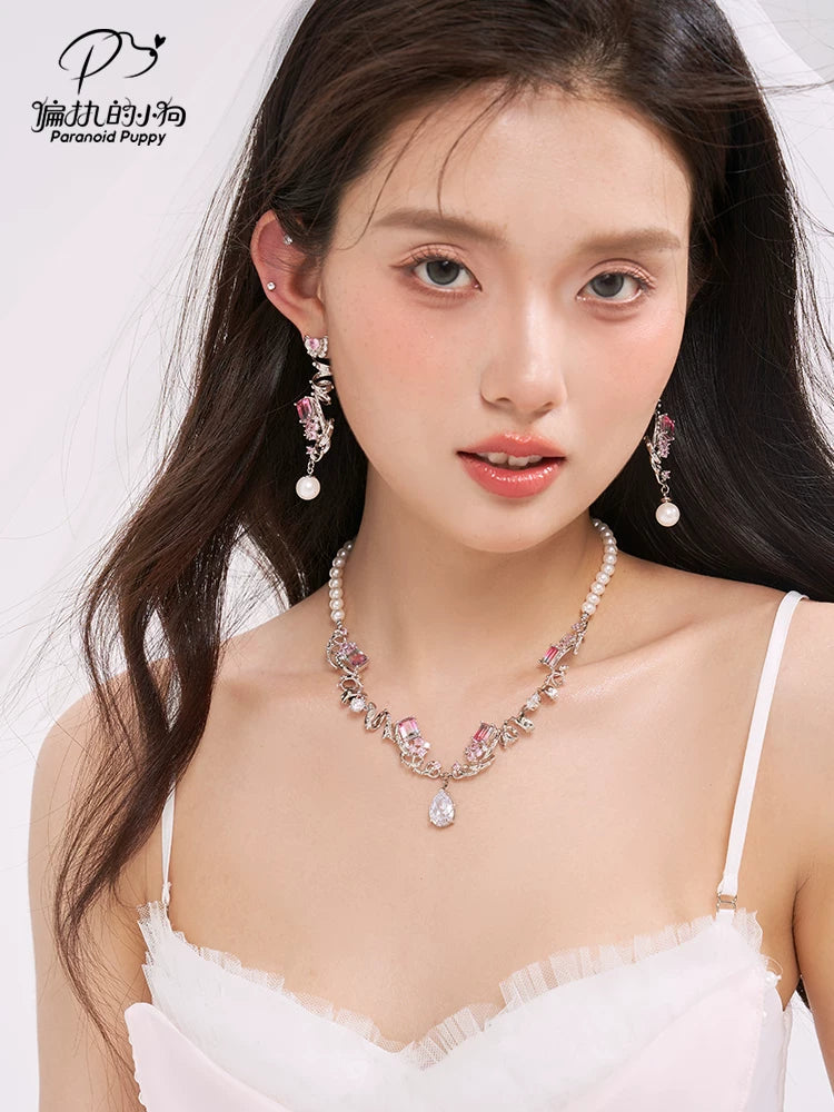 PP Bow Light Luxury High-end Pearl Earrings
