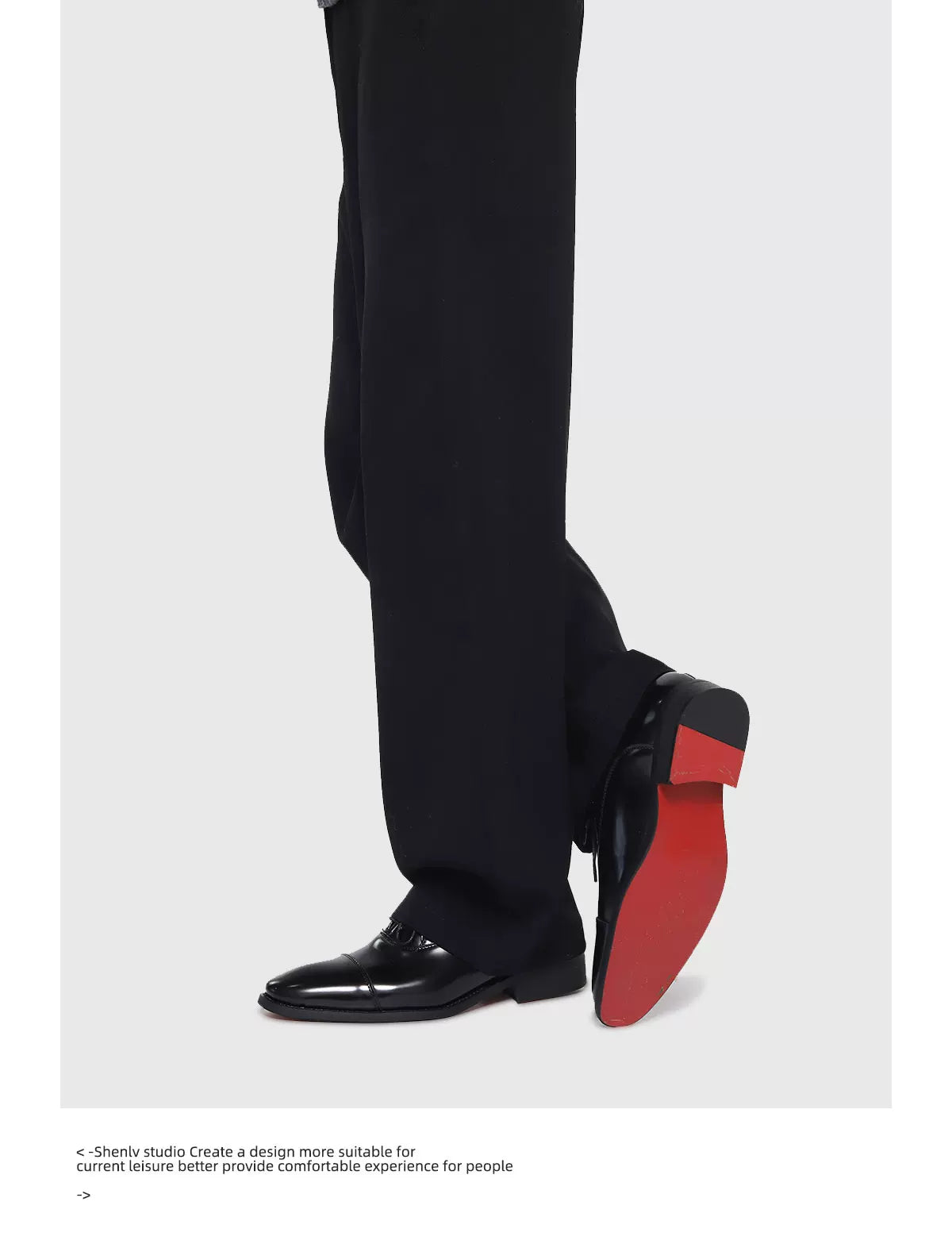 SHENLV STUDIO Glossy Pointed-toed Red-soled Leather Shoes