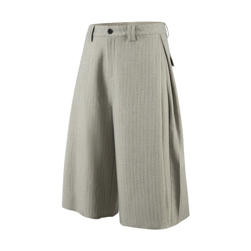 Inflation Texture Yarn Pattern Burr Edge Seven-point Scimitar Suit Shorts Texture Yarn Pattern Burr Edge