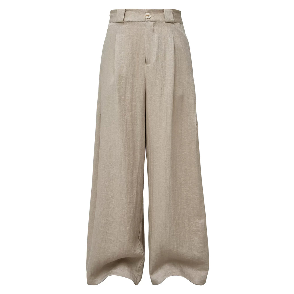 TAICHIISM Minimalist Breathable Linen Wide Linen Trousers Trousers