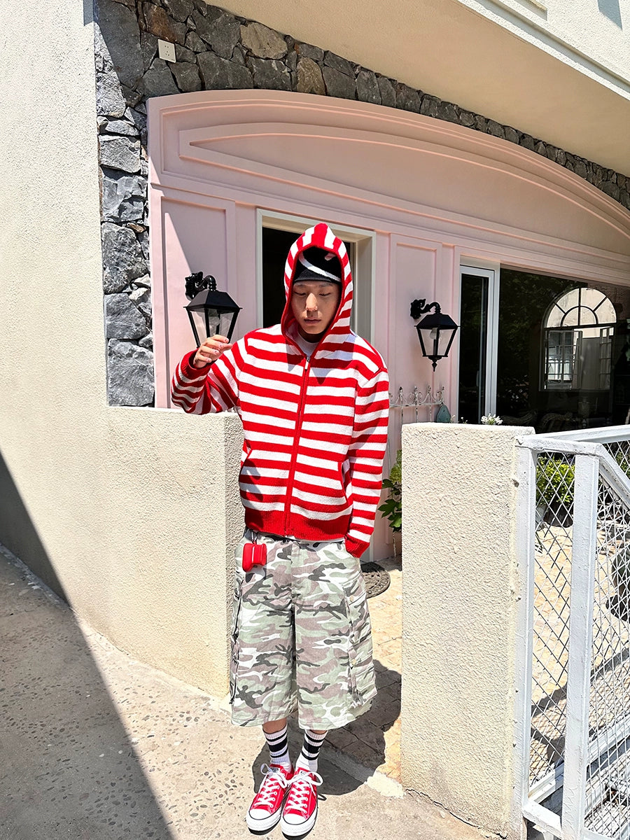 CHAI Camouflage Casual Versatile Canvas Cropped Pants