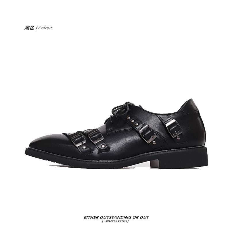 SHENLV STUDIO Dark Punk Pointed Leather Shoes