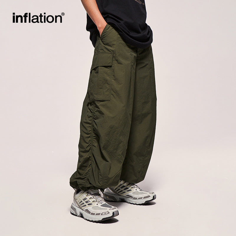 INF Fine plaid loose tooling wide-leg pants