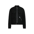 FUNKYFUN 2024AW black suede small stand-up neck zipper loose jacket jacket