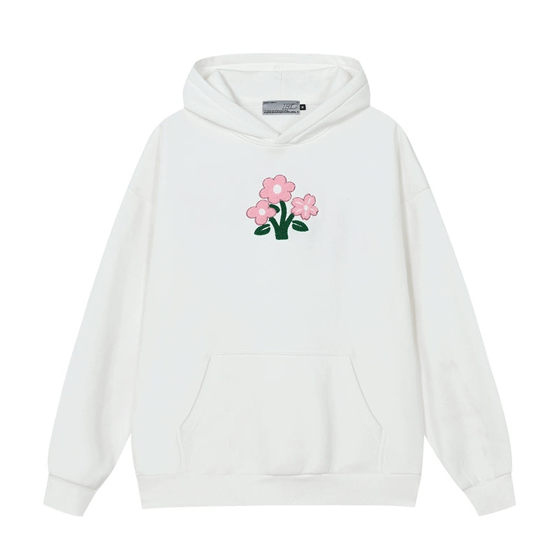 Harsh and cruel plush flower handwritten Hoodie