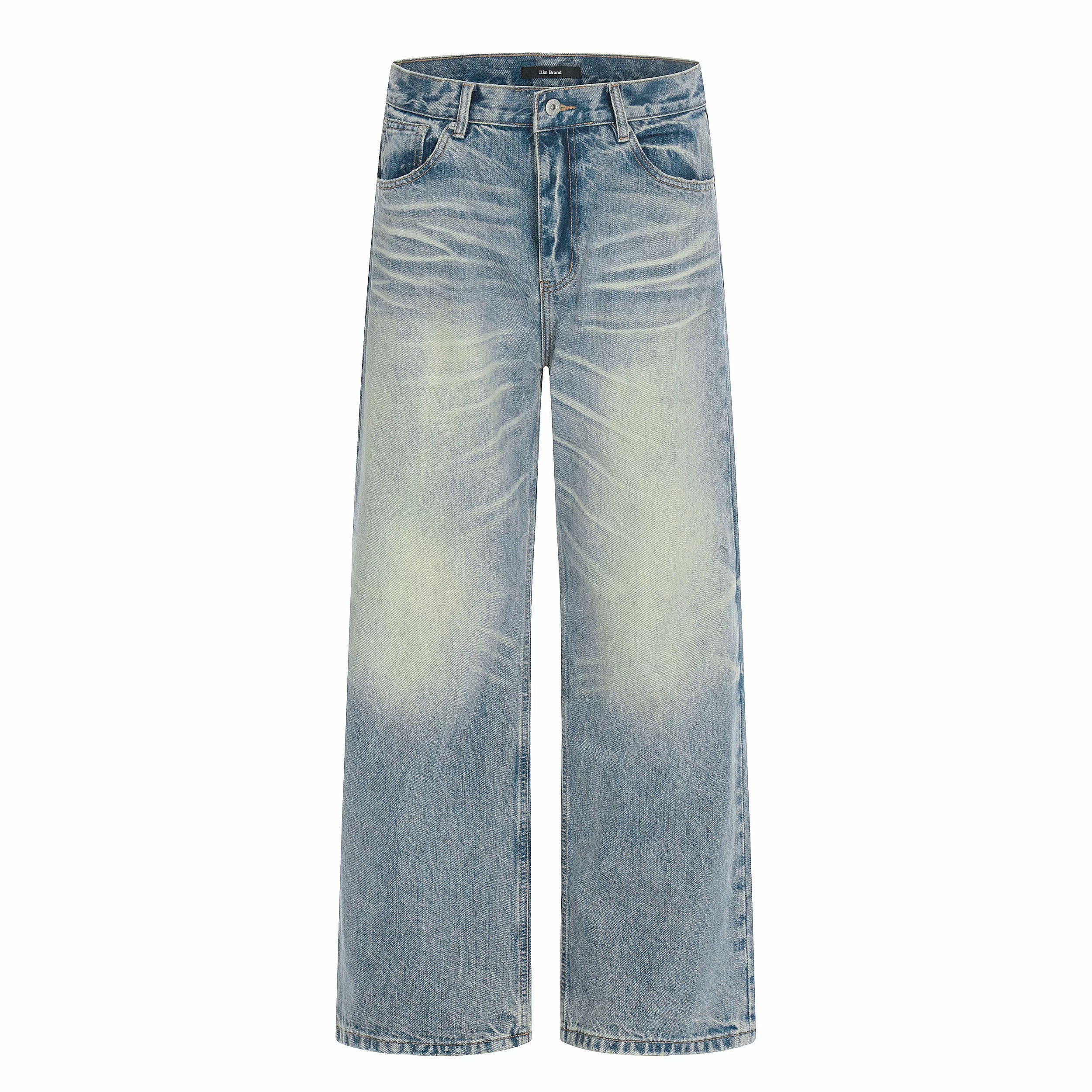 MADWITCH Worn Loose Straight Jeans