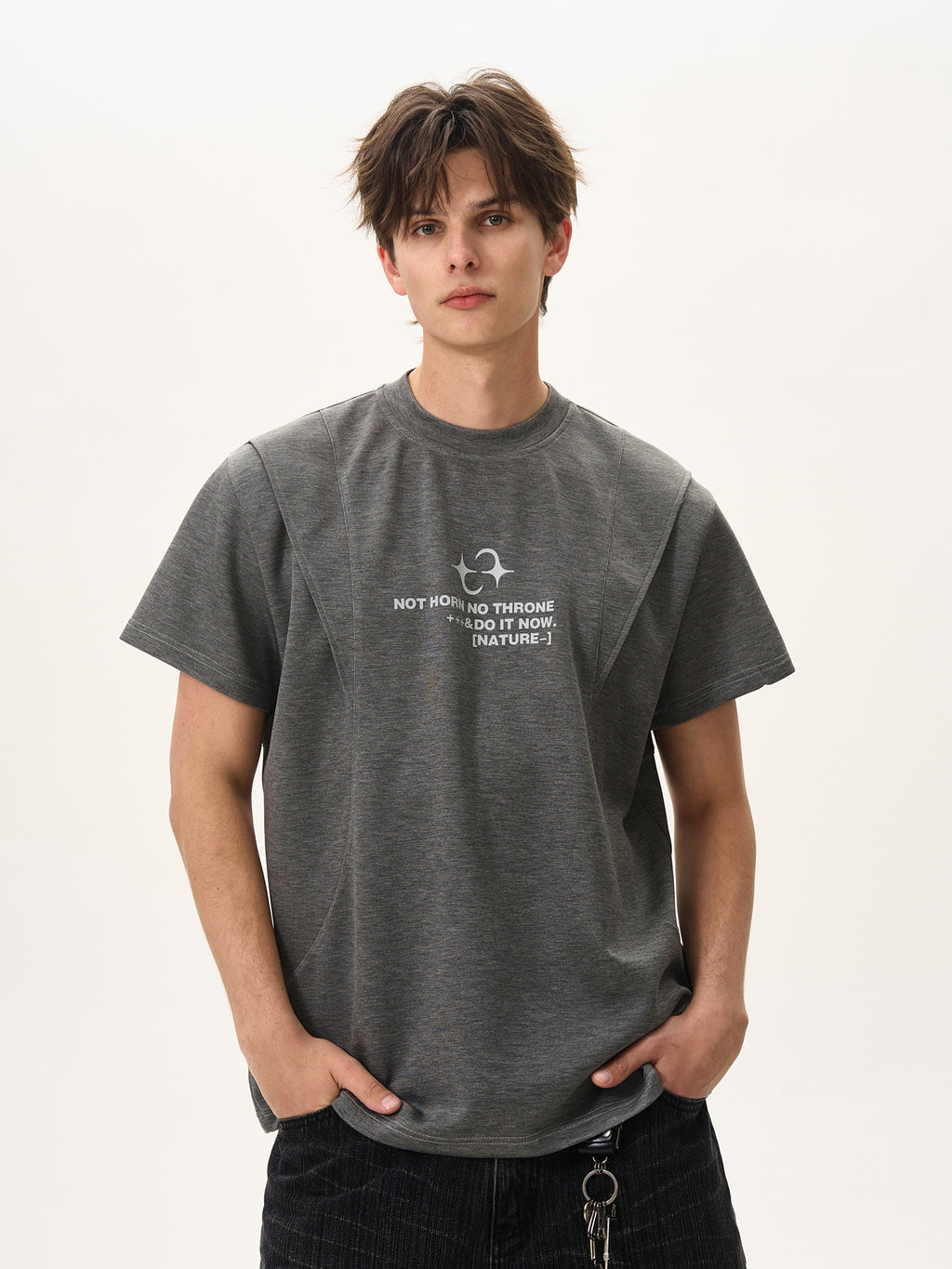 BTSG wide boxy deconstruction liquid Tee