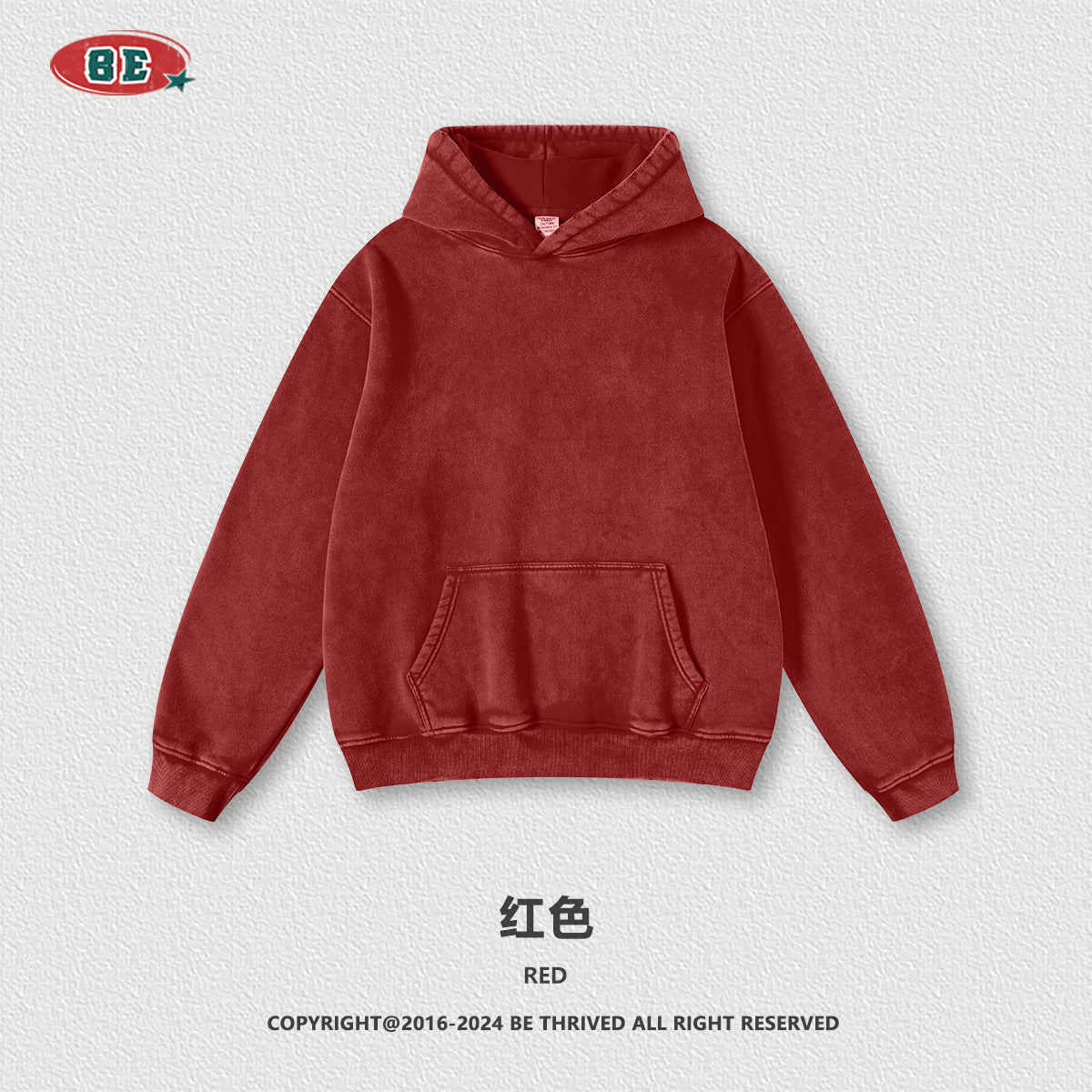 BE Men's Vintage Fleece Hooded Sweater
