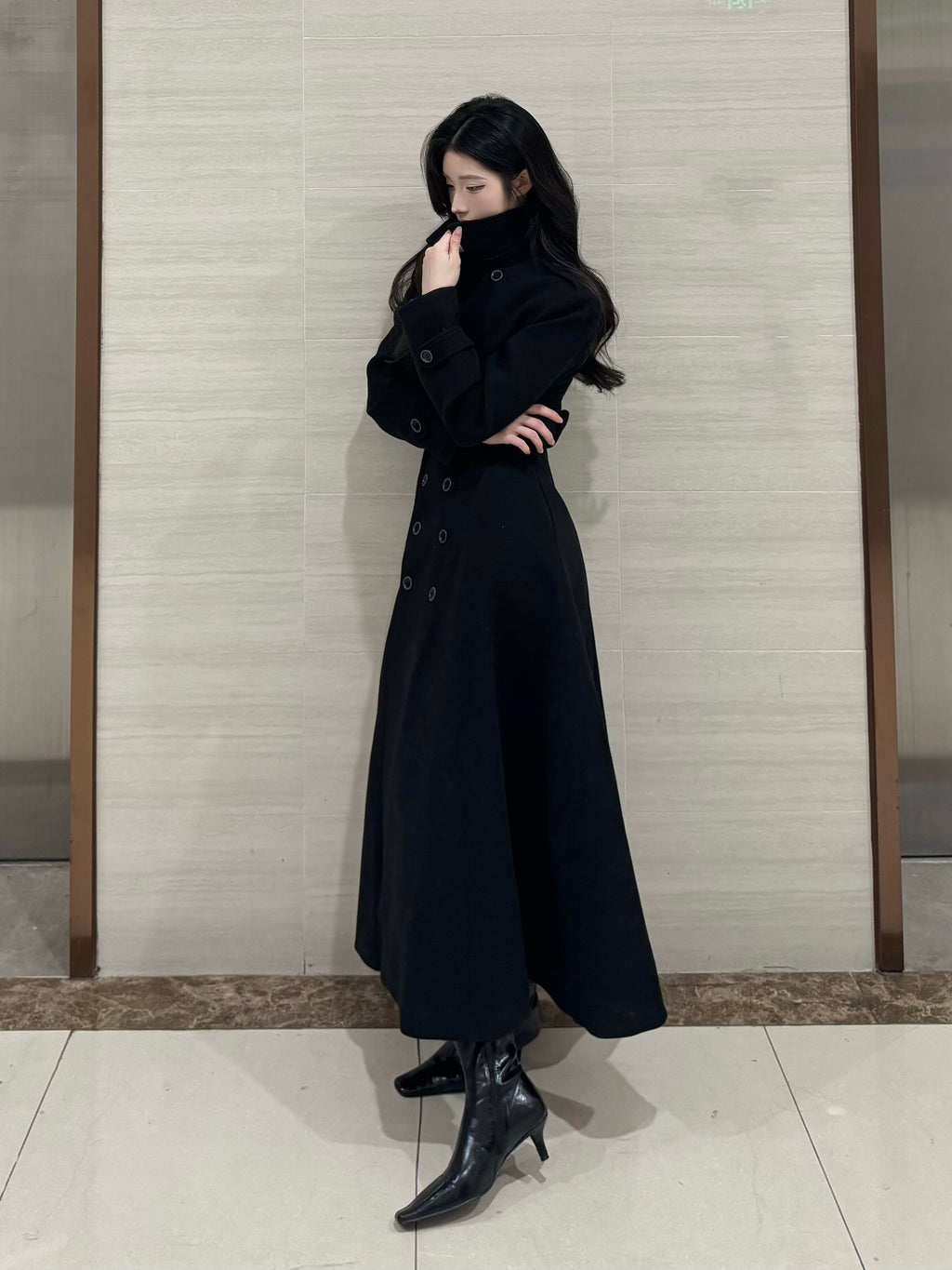 PANPANSTUDIO Minimalist Woolen Coat Medium and Long Coat