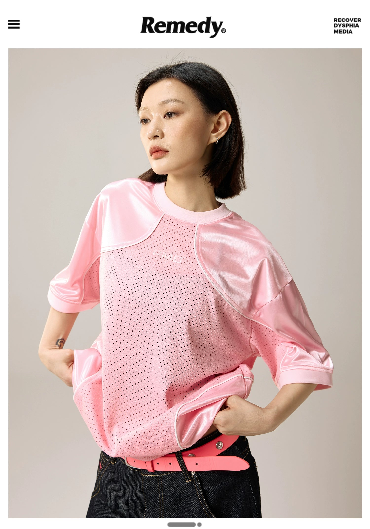 Remedy Mesh Splicing Three-dimensional Printing Loose Tee