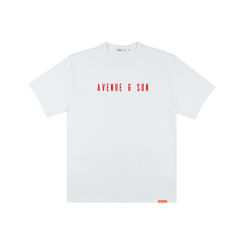 AVENUESON Crew Neck Loose Casual Simple Letter Tee