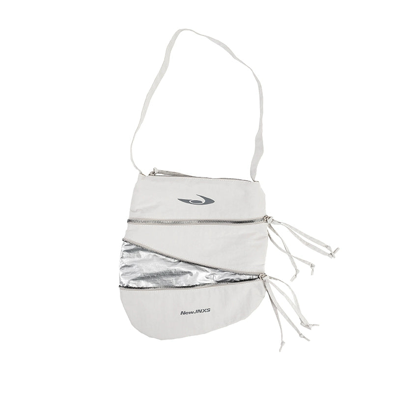 NewJNXS Reflective Printing Casual Multi-zipper Splicing Satchel