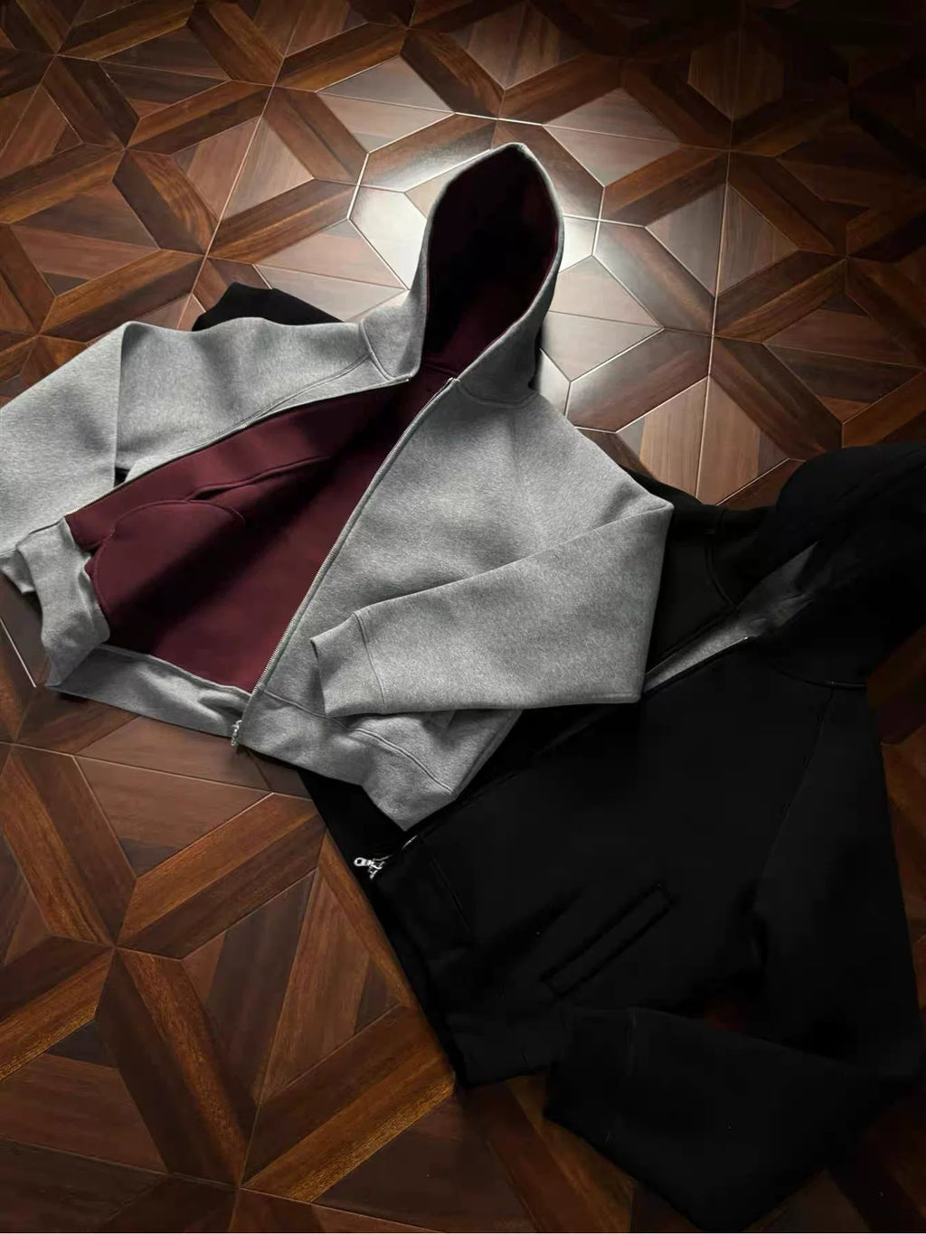 AMBSOM Casual Versatile Zip Hooded Sweater