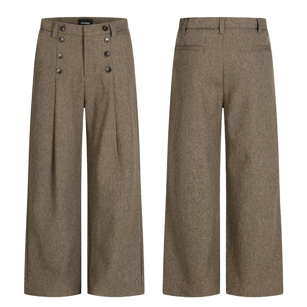 11KN Retro Pleated Loose and Thin Trousers