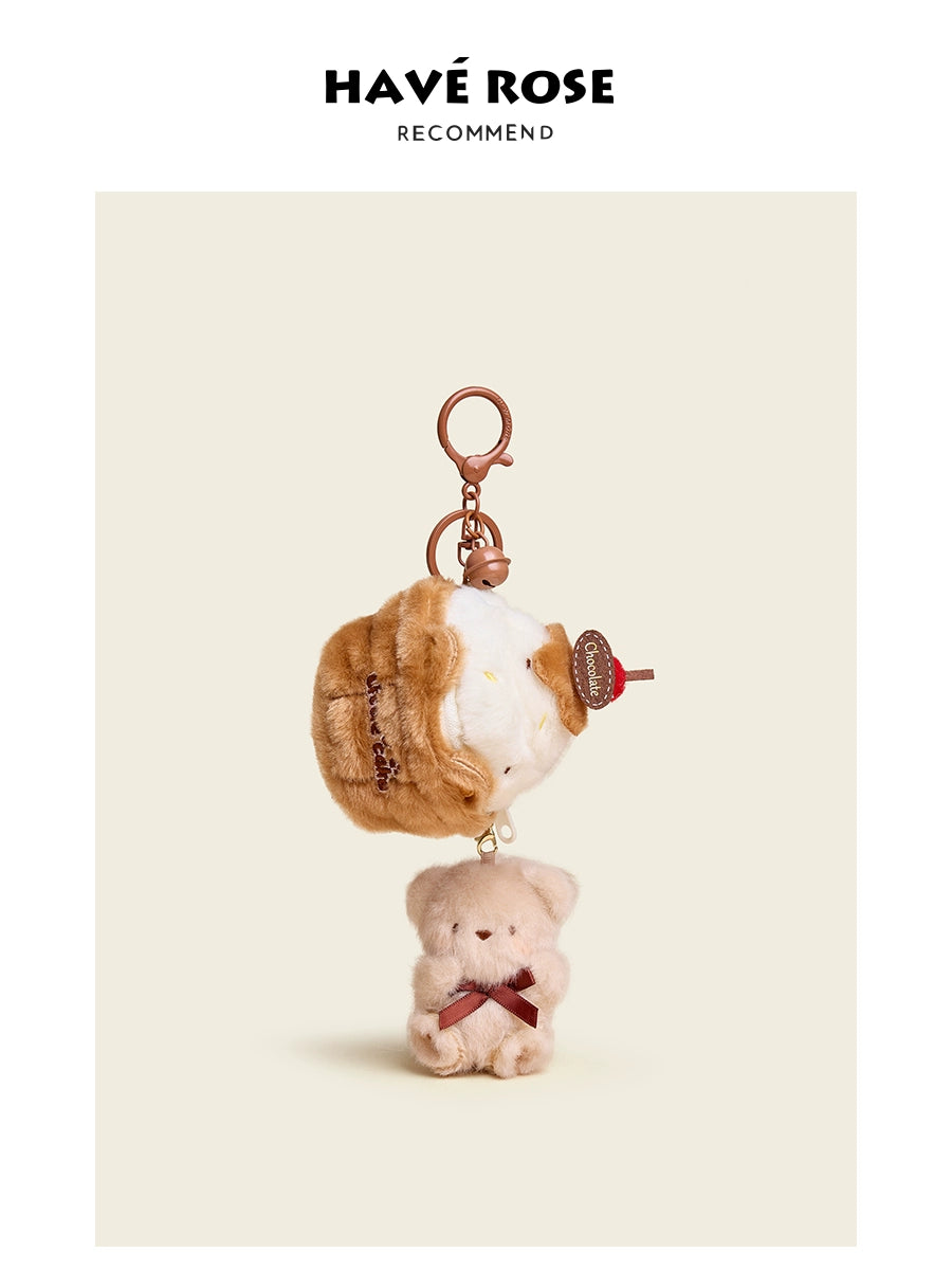 HAVEROSE Cake Bear Plush Doll Pendant
