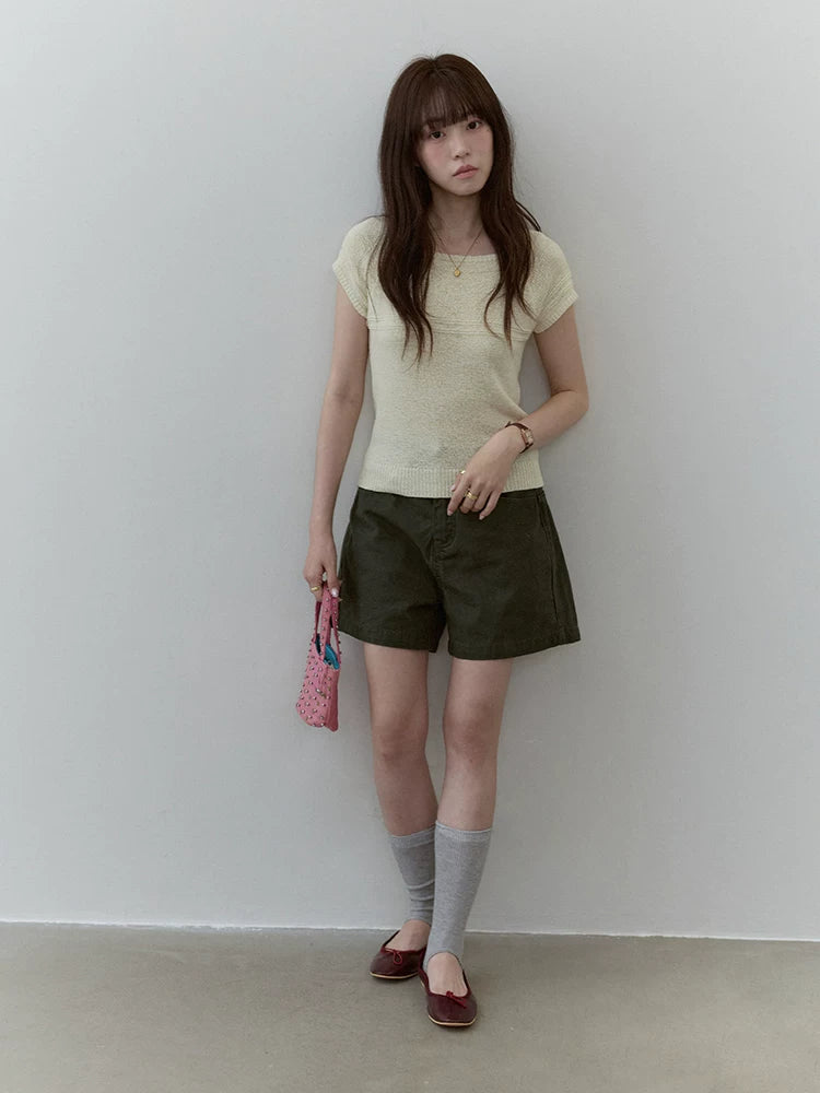 VOOE Hollow Breathable Knitted Casual Tee