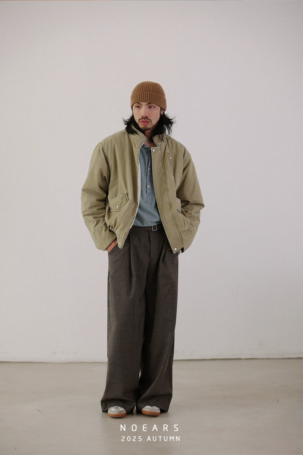NOEARS Loose Stand-up Collar Fleece Thermal Jacket