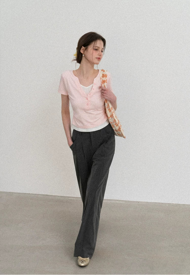 EGGKA Temperament Is High-quality Casual Wide-leg Pants