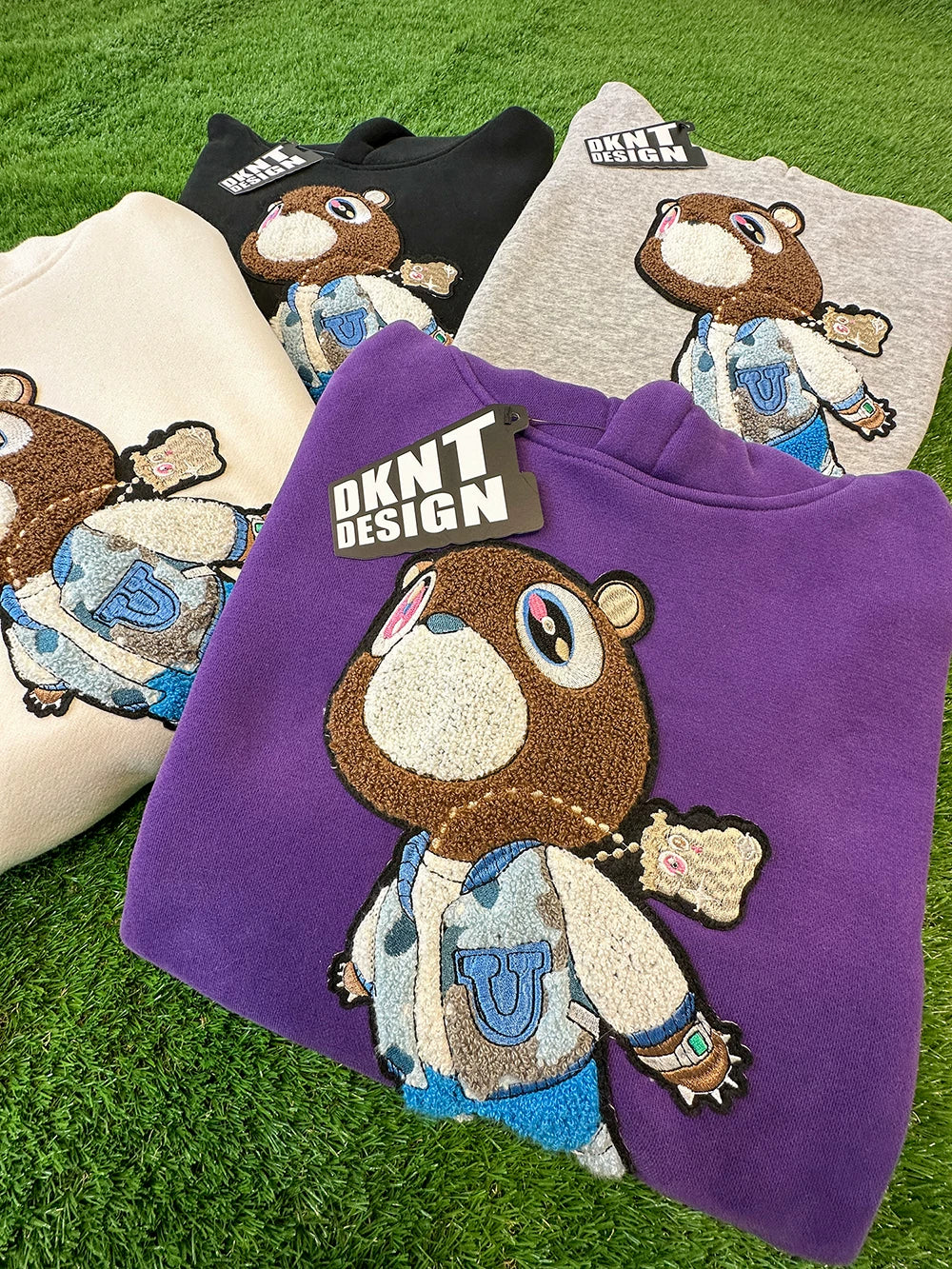 KANYE Towel Embroidered Pattern Fleece Heavy Sweater