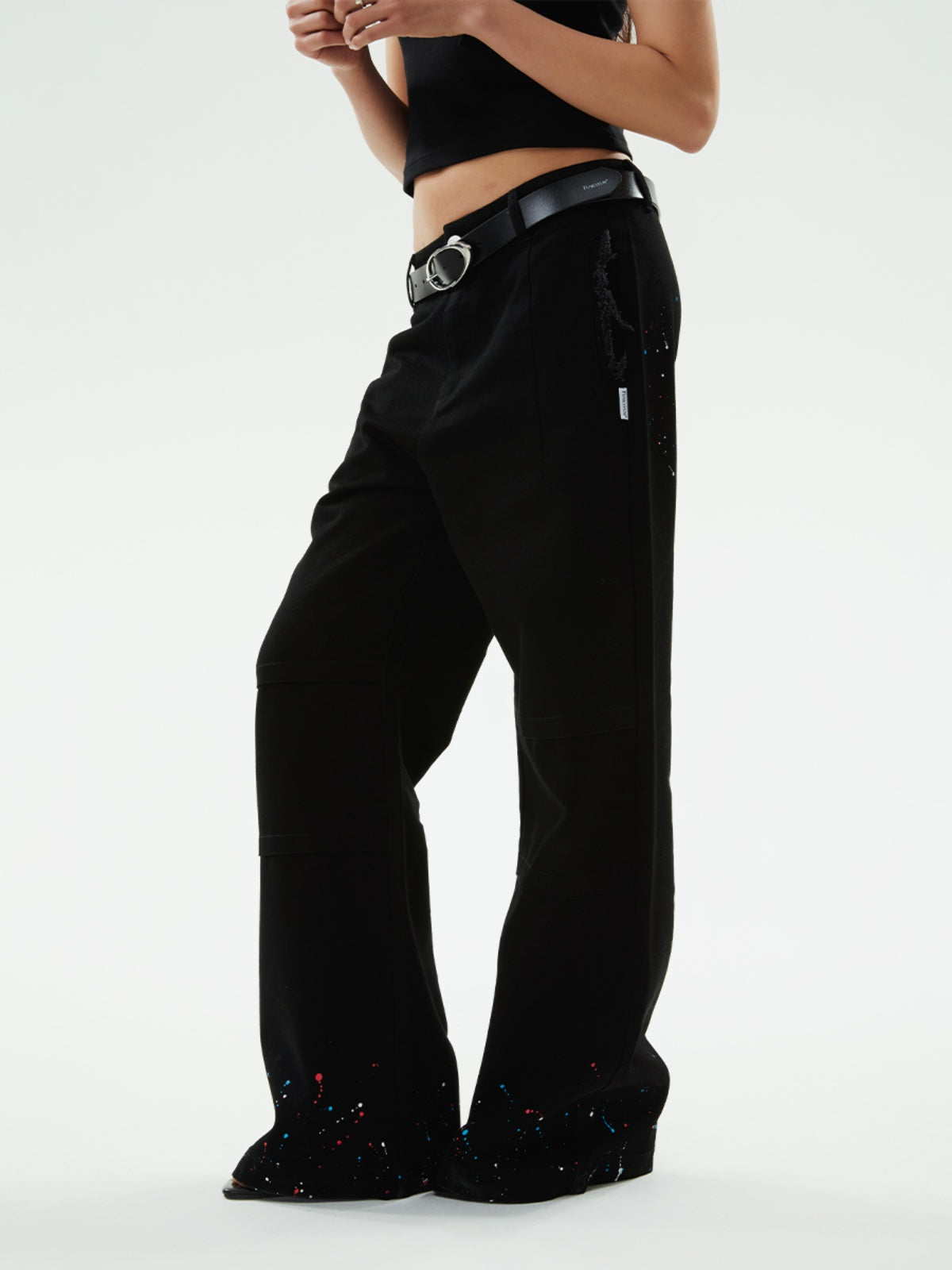 FUNKYFUN Starry Sky Shining Ink Printing Design Twill Jeans