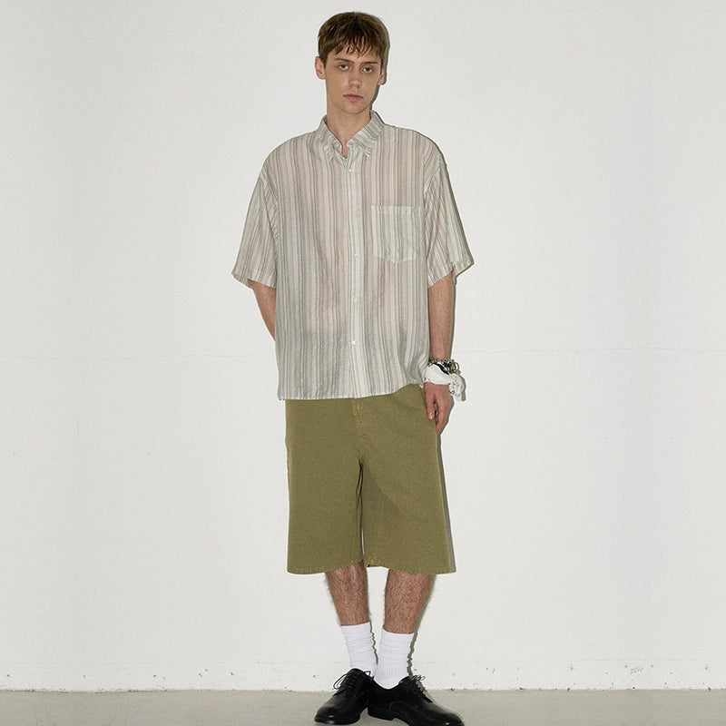 PARTIMENTO Small Fresh Japanese Striped Tee