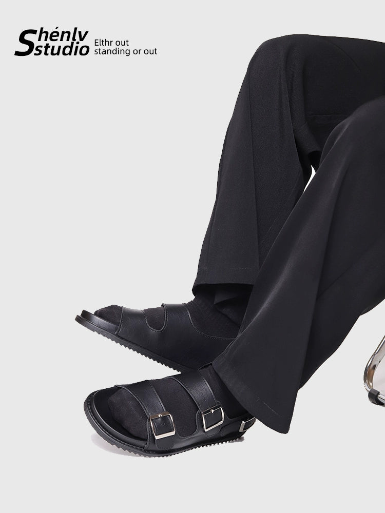 SHENLV STUDIO Vintage Roman Soft-soled Open-toed Beach Shoes