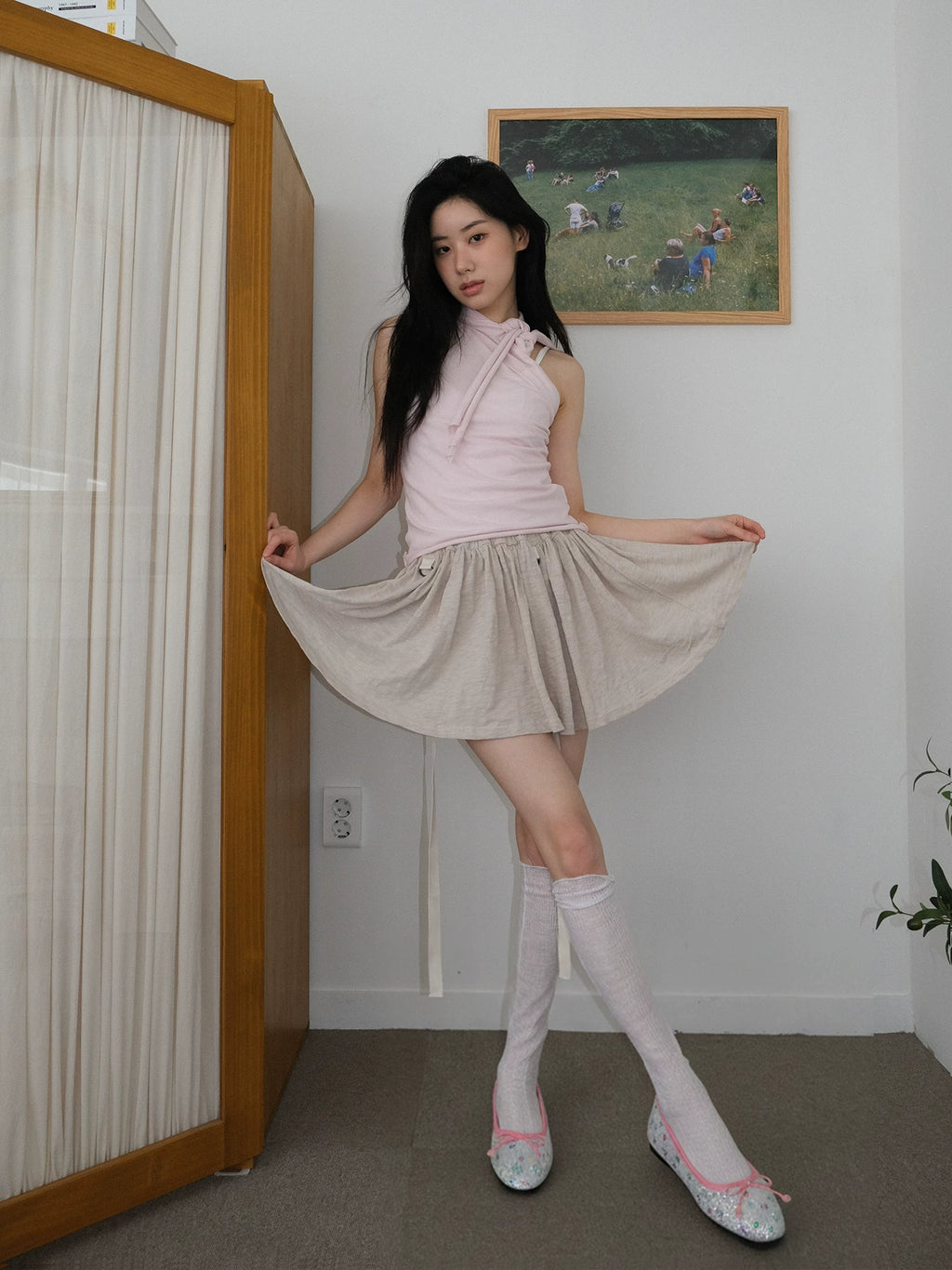 Mooreyu Round Head Light Mouth Bow Soft Sole Flats