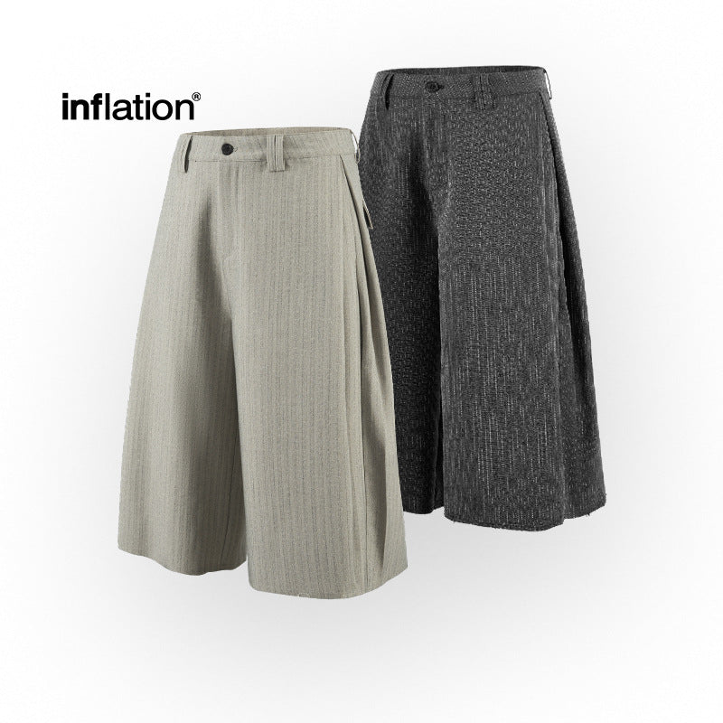 Inflation Texture Yarn Pattern Burr Edge Seven-point Scimitar Suit Shorts Texture Yarn Pattern Burr Edge