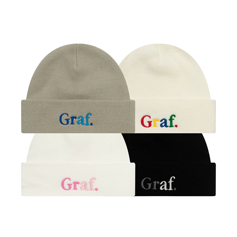 GRAF Embroidered Color Knitted Short Thread Cap