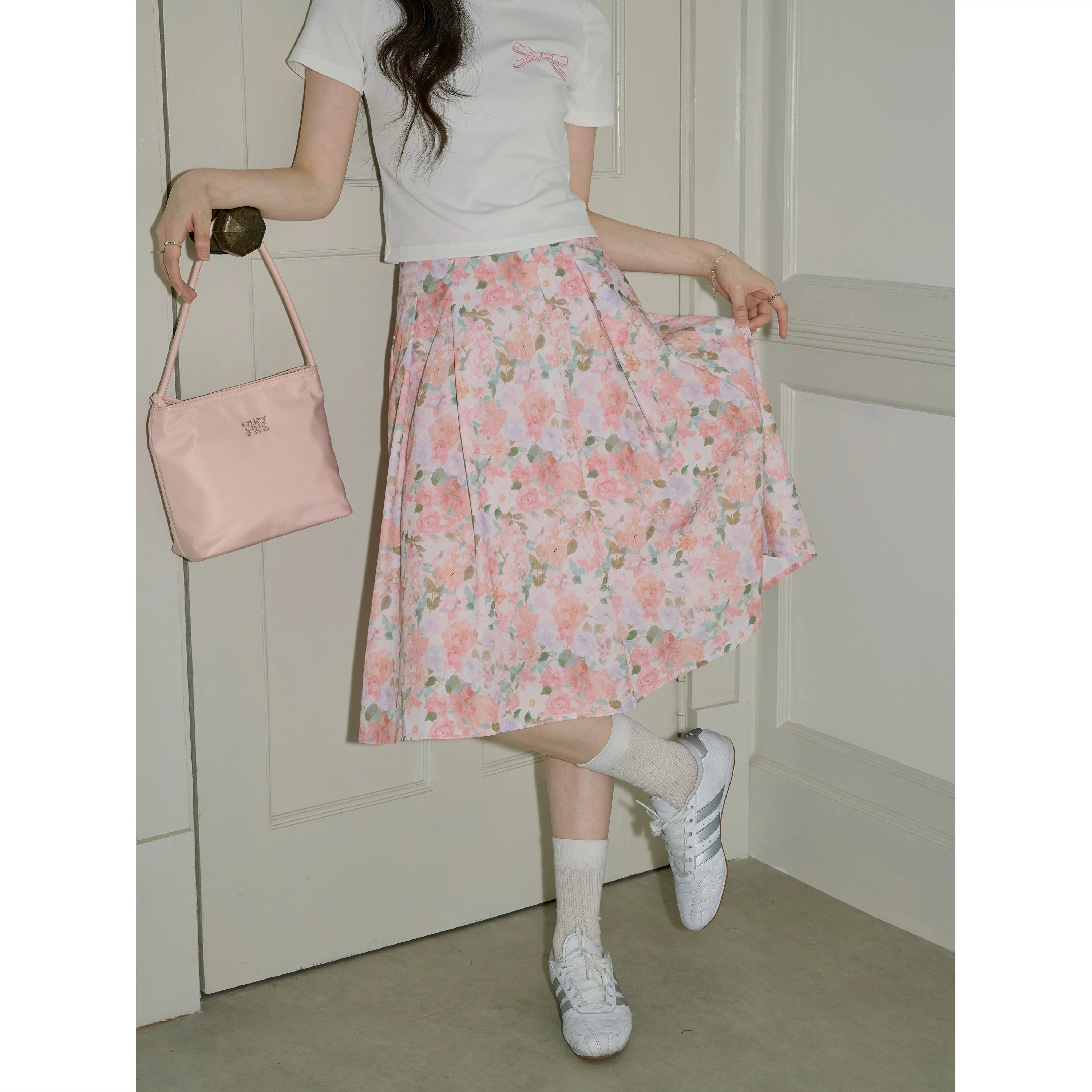 XUJING High Waist and Thin Temperament Floral Skirt