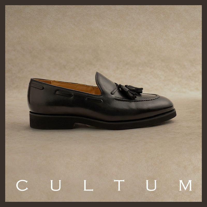 CULTA Classic Versatile Round Head Flat-soled Leather Shoes