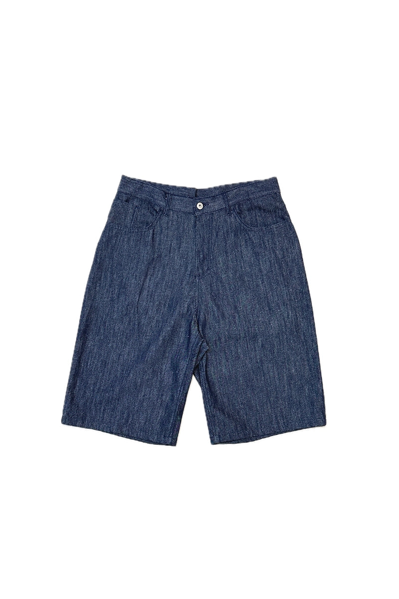 LIBERAFIT Primary Color Linen Cotton Silhouette, Seven-point Original Denim Shorts