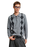 MADWITCH Vintage Contrasting Rhombus Knitted Sweater