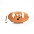 HALF WORK first layer cowhide key bag, genuine leather retro handmade football bag, earphone bag, key bag.