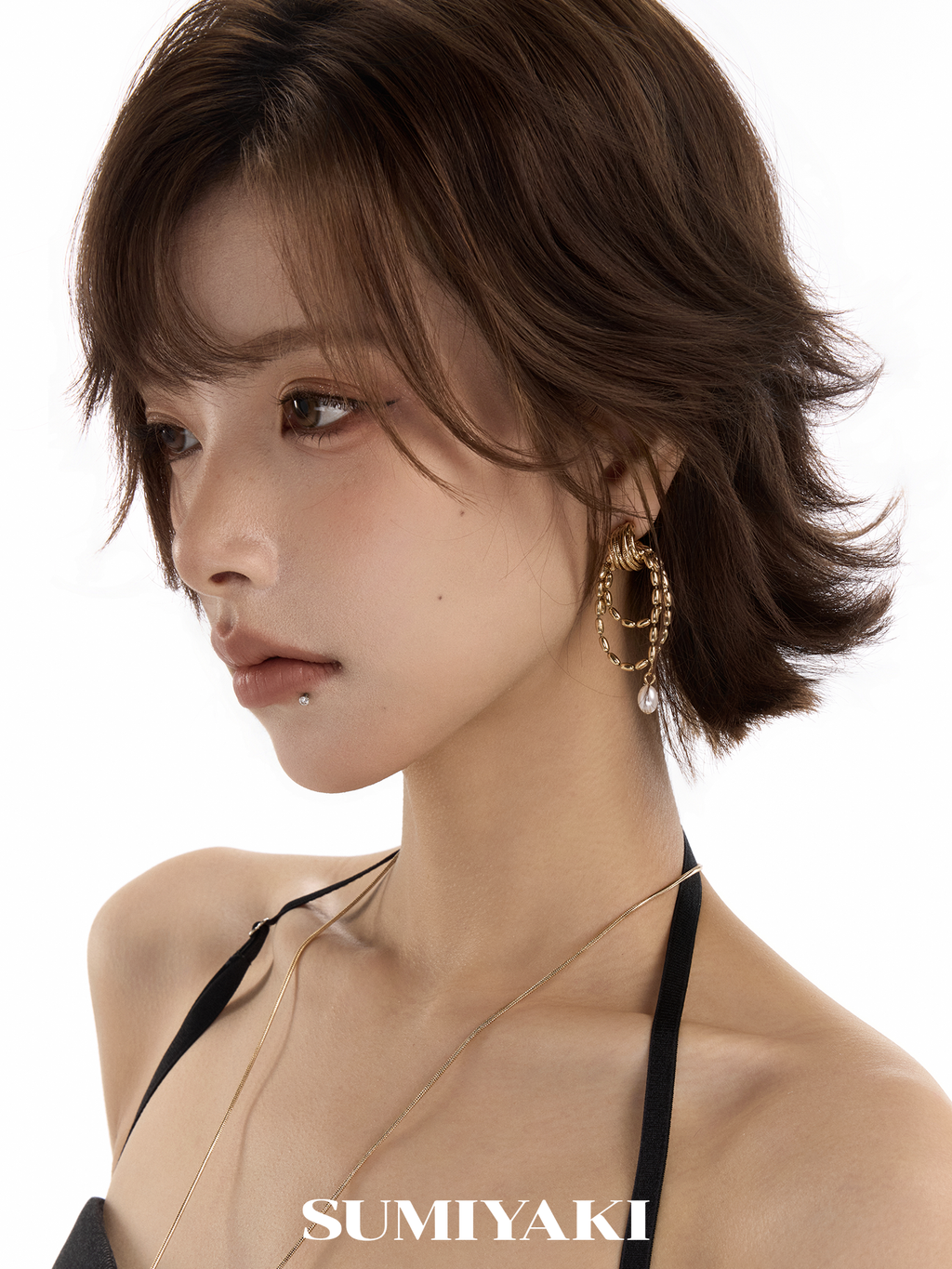 SUMIYAKI Multi-layer Chain-wound Pearl Earrings