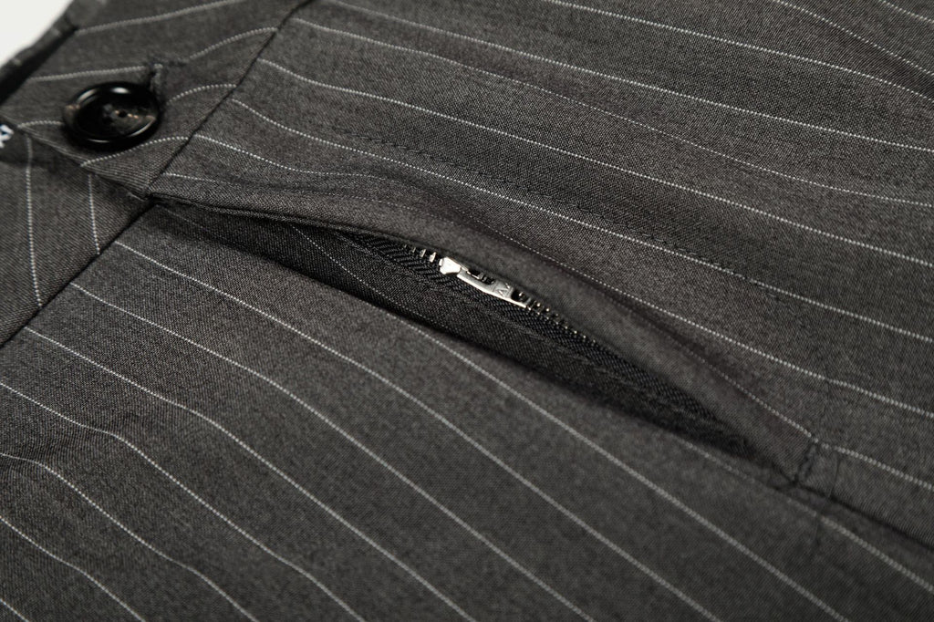 11KN Vertical Striped Thin Pleated Casual Pants