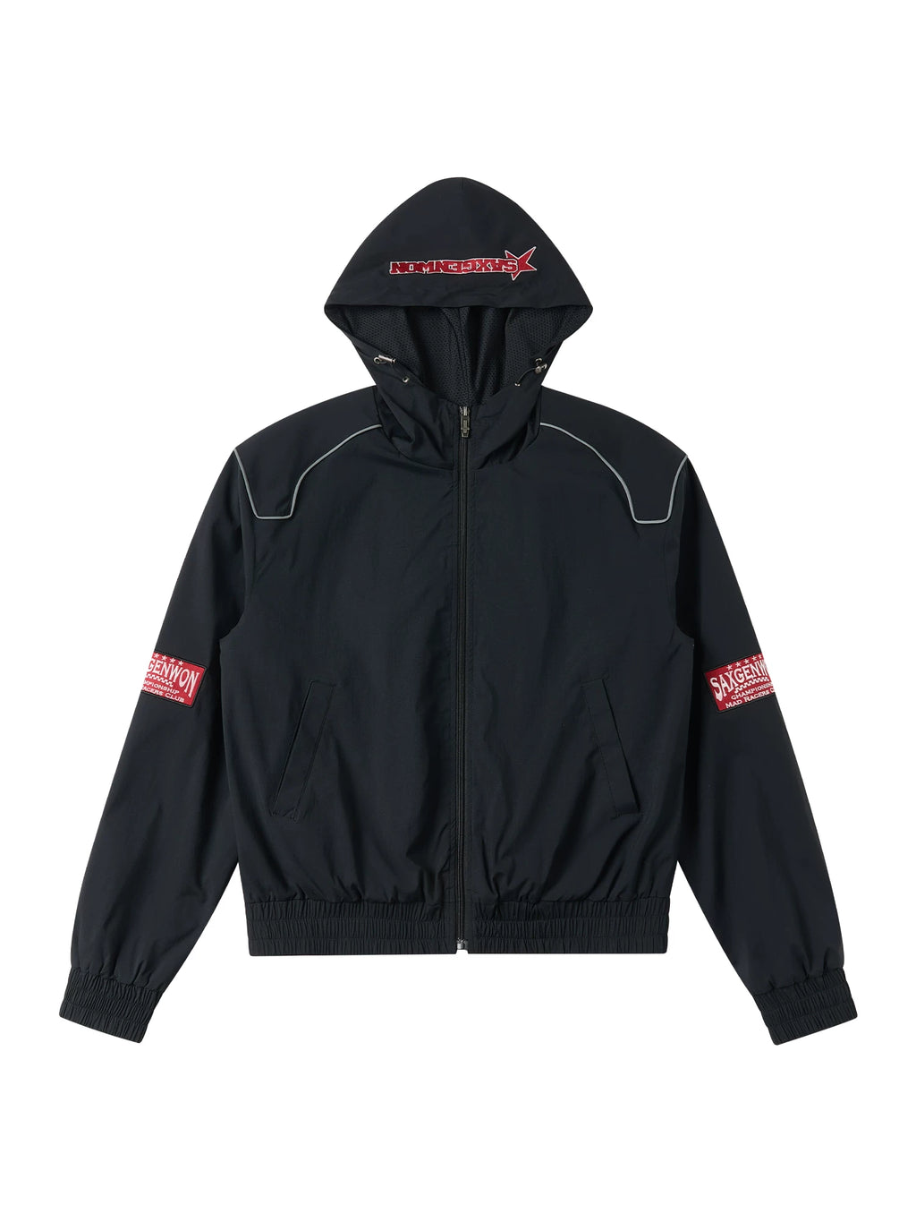 SAXGENWON Hooded Sports Jacket Embroidered Sweatpants Set