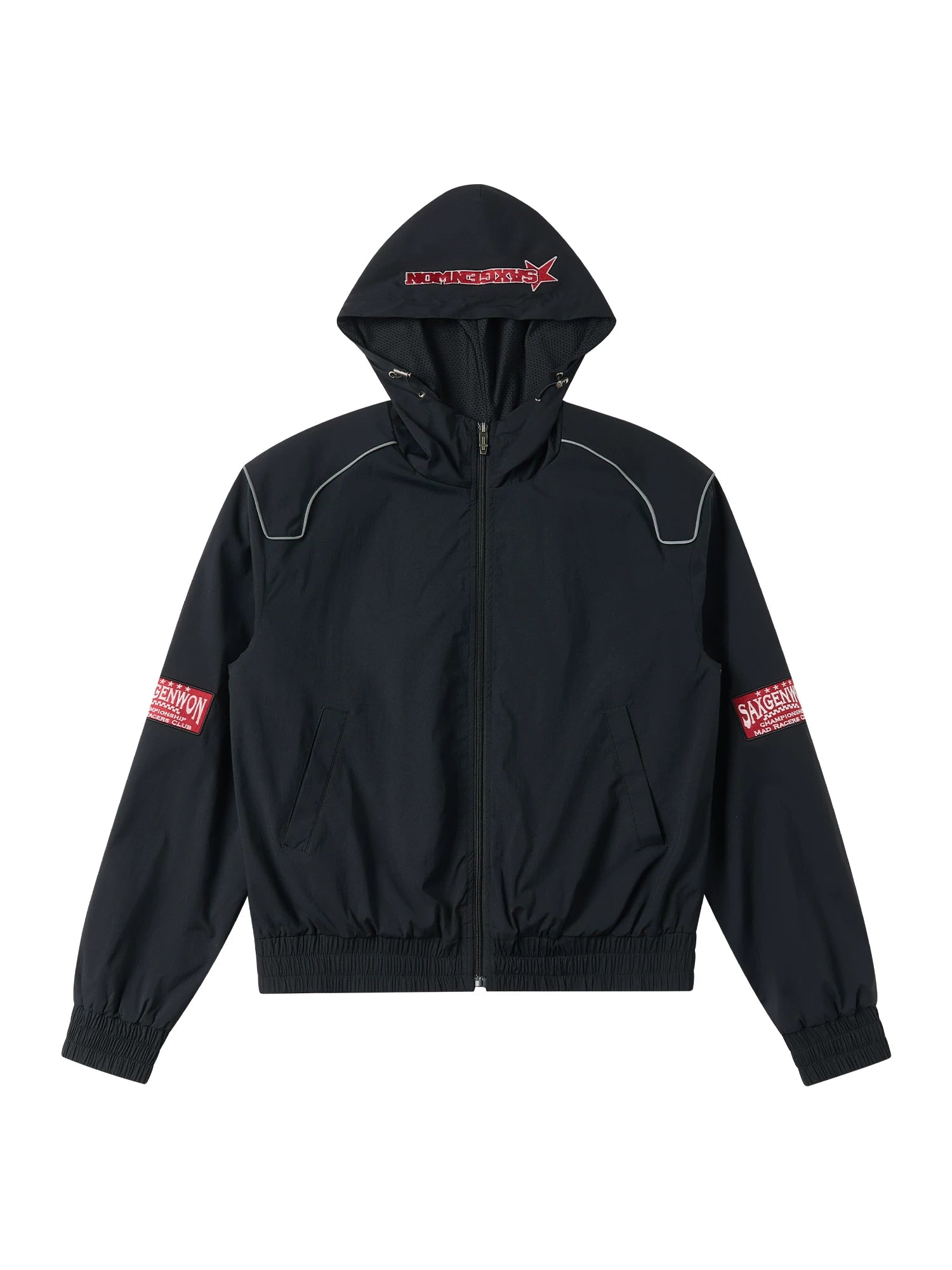 SAXGENWON Hooded Sports Jacket Embroidered Sweatpants Set