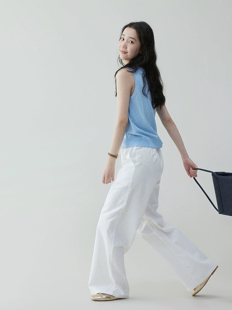 VOOE Simple and Versatile Sleeveless Vest Knitted Sweater