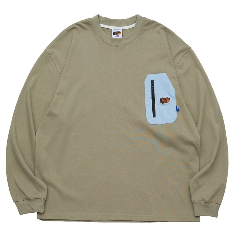 Battles Epoxy Contrast Color Casual Long Sleeve