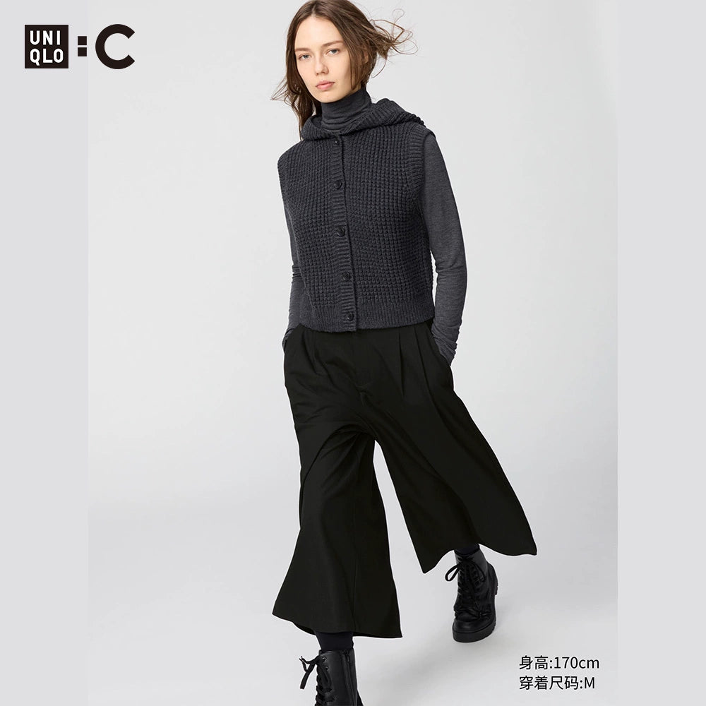 Uniqlo Waffle Hooded Knitted Vest