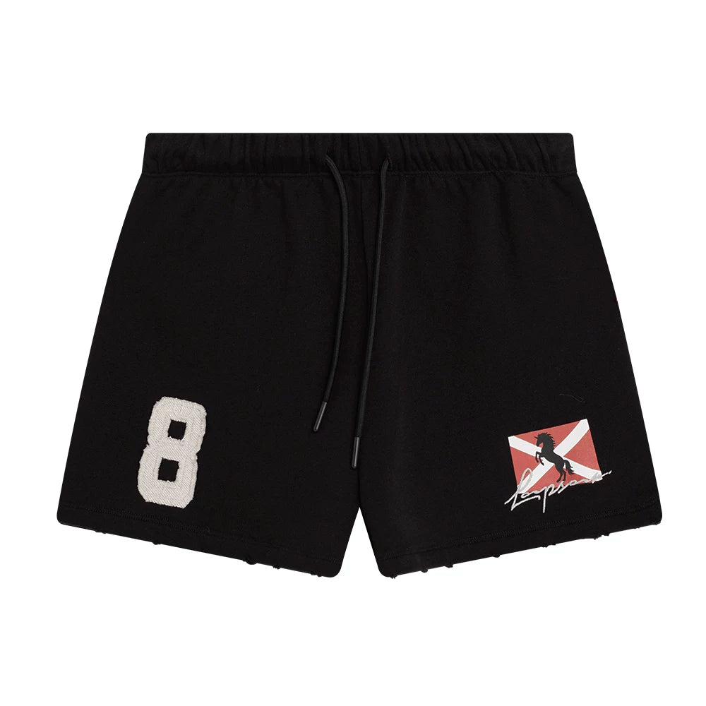 Loopsoon Embroidered Print Sports Shorts