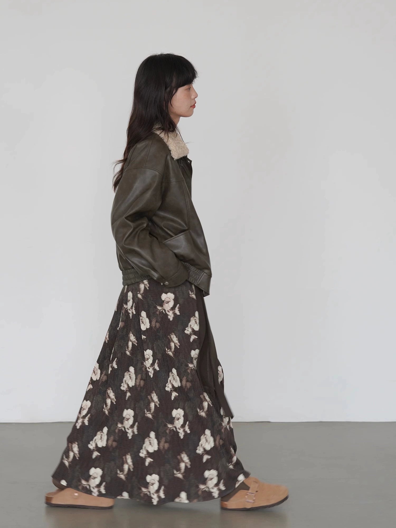 EIGHTHMONTH Flower Pattern Retro Loose and Thin Dress