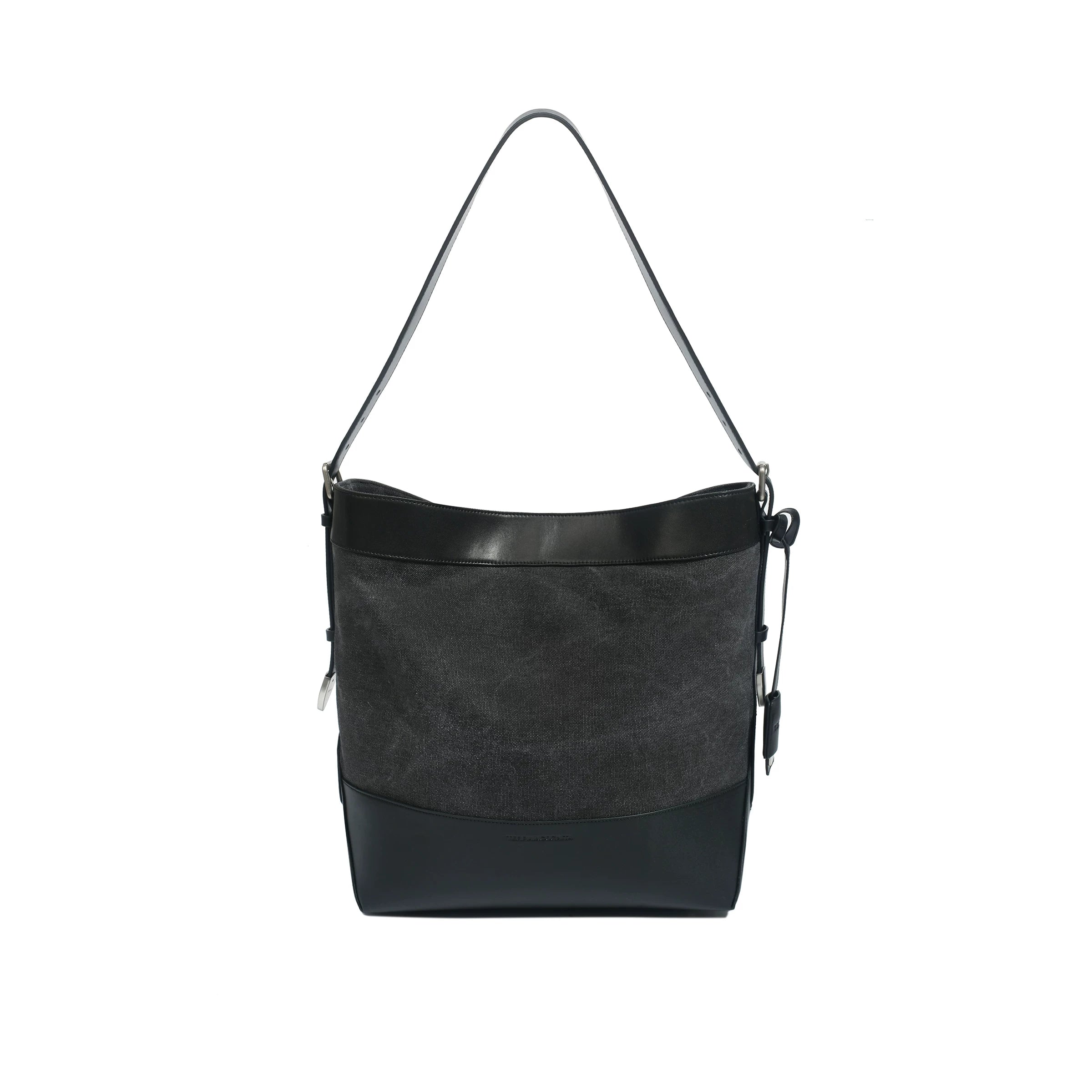 TERRAINCOGNITA Leather Stitching Large Capacity Canvas Tote Bag