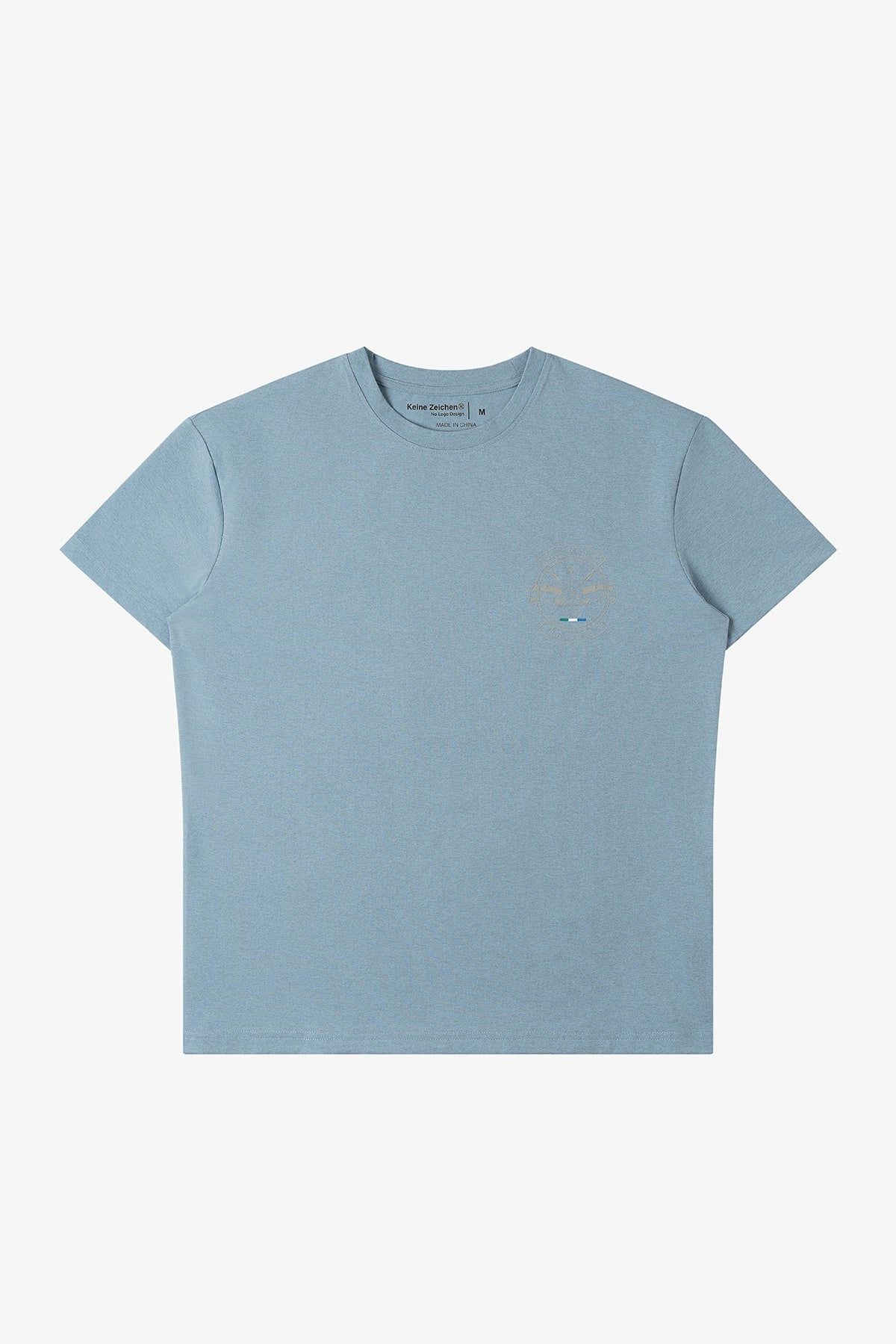 NO LOGO Strip Reflective Printed Front Shoulder Tee