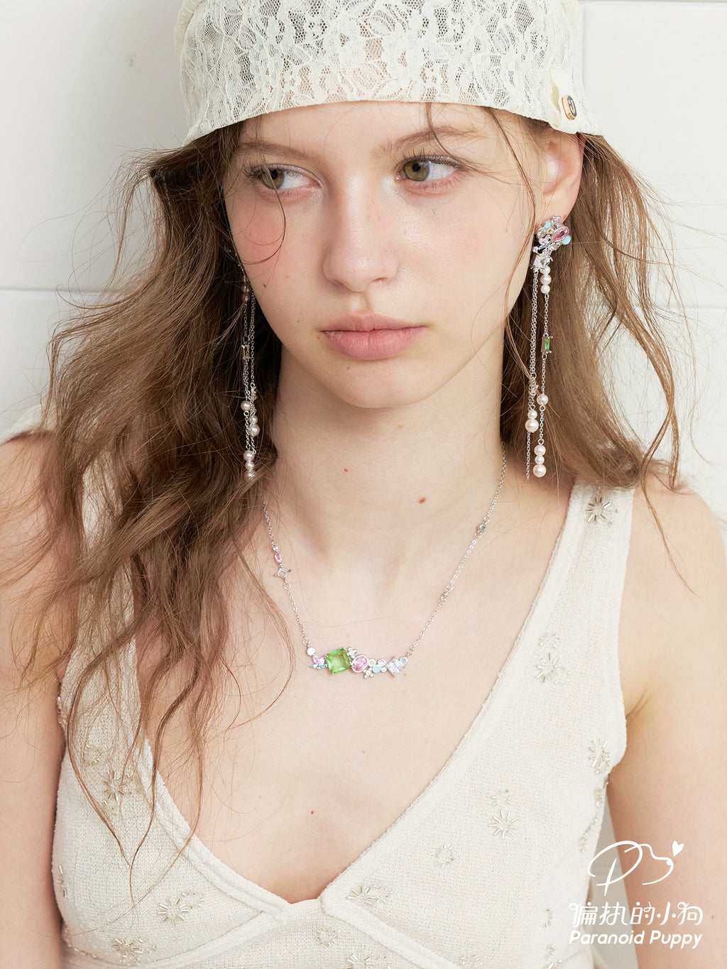 PP Colored Diamond Pearl Fringed Earrings