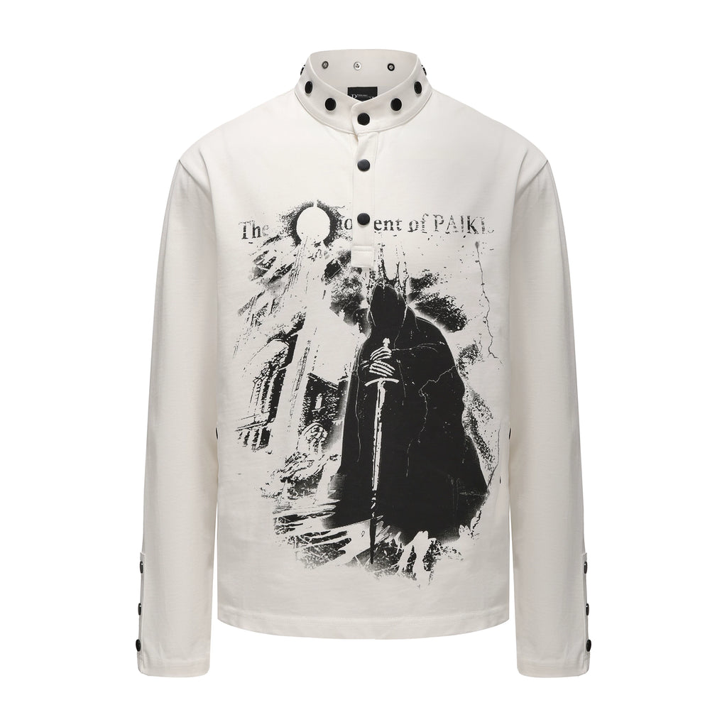 PAIKI Castle Print Casual Long Sleeve