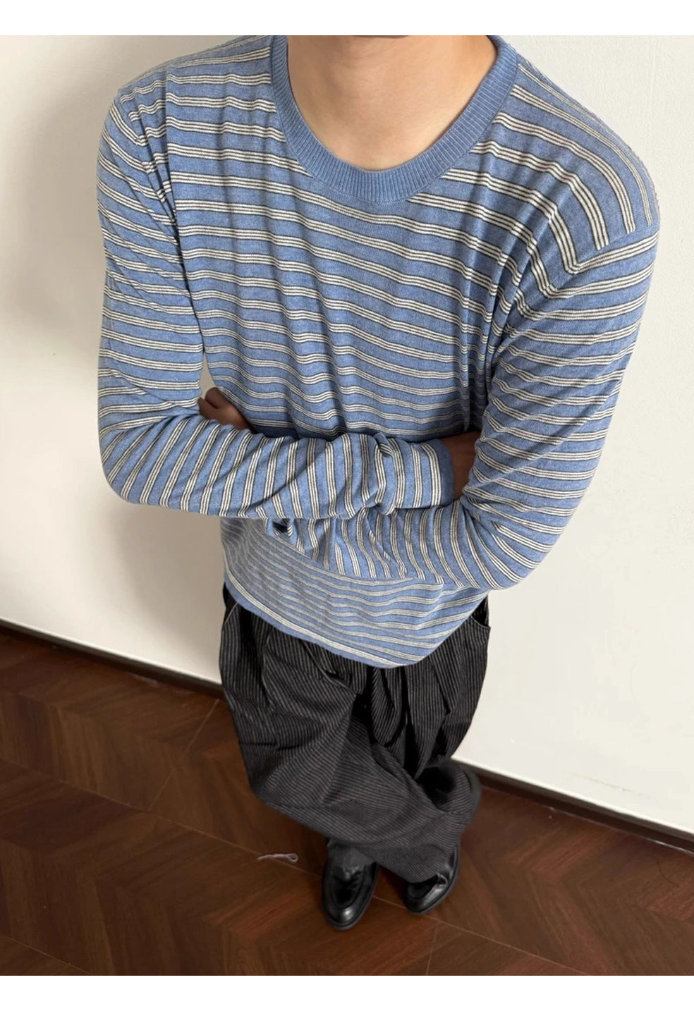 EME Striped Retro Versatile Casual Knitted Sweater