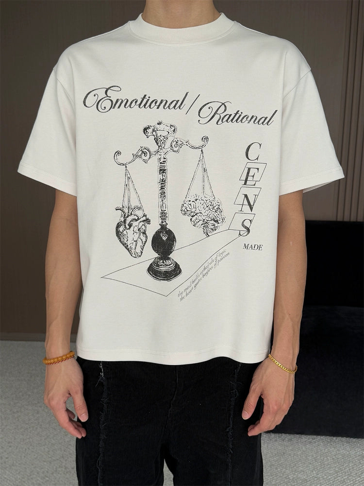 CENSMADE Balance Line Draft Printing Tee