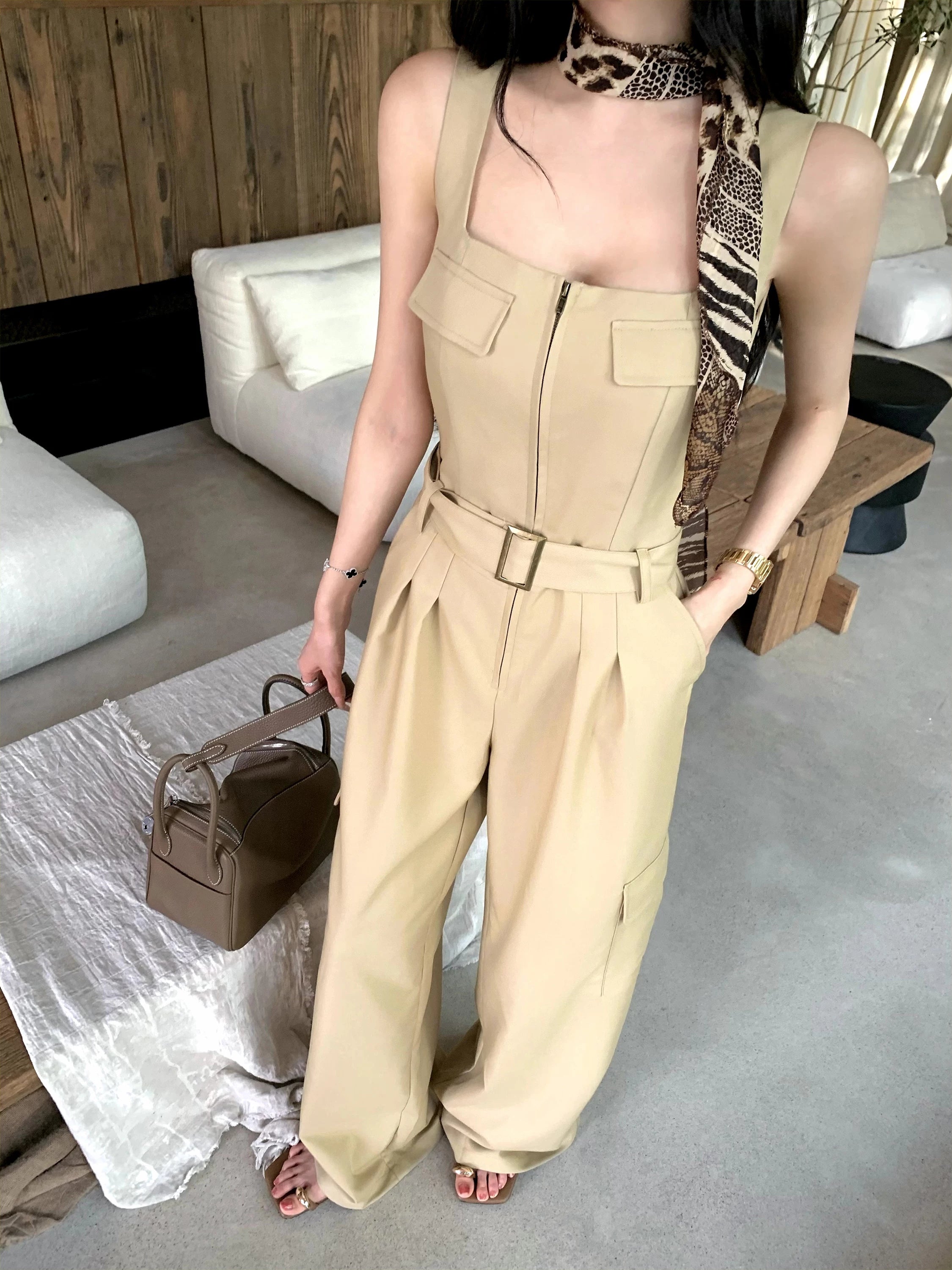 Barb Chill Tube Top Slim Wide Leg Jumpsuit